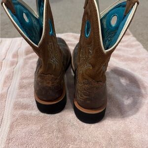 Ariat Brown and Blue Heeled Boots